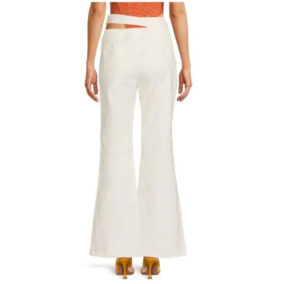 BNWT Cult Gaia Flared Black Boot-Cut Pants w/Slits, Size 6 - Picture 7 of 10